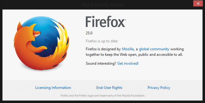 Windows, Mac ve Linux için Firefox 25 Yayınlandı
