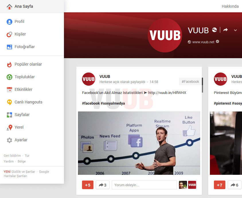 Google+ Yayın Akışı
