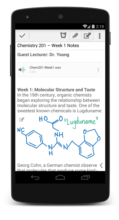 El Yazısı Deneyimi Artık Evernote Android Sürümünde