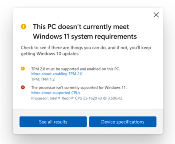 Windows 11 - Desteklenmiyor Mesajı